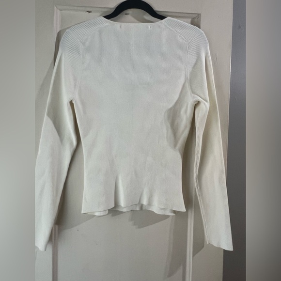Veronica Beard Gladys Solid Rib Knit Sweater L - Picture 7 of 10